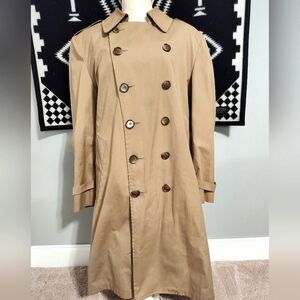 🔥Vintage 90's EUC LONDON FOG Maincoat Button Front Trench Rain Overcoat, 38 S